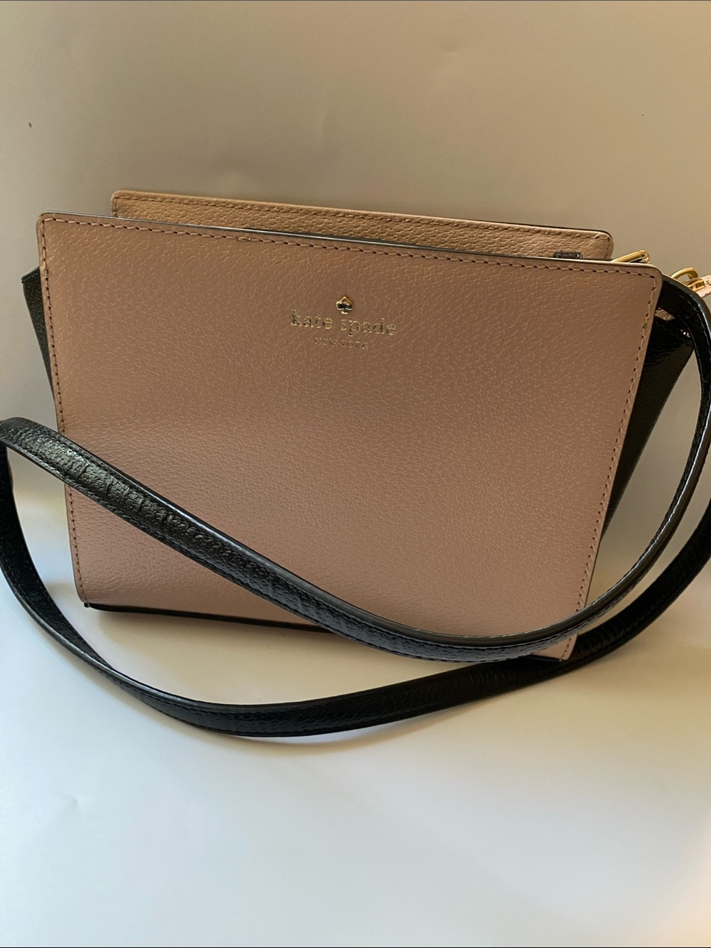 kate spade New York Pale Pink Crossbody Bag with Black Strap